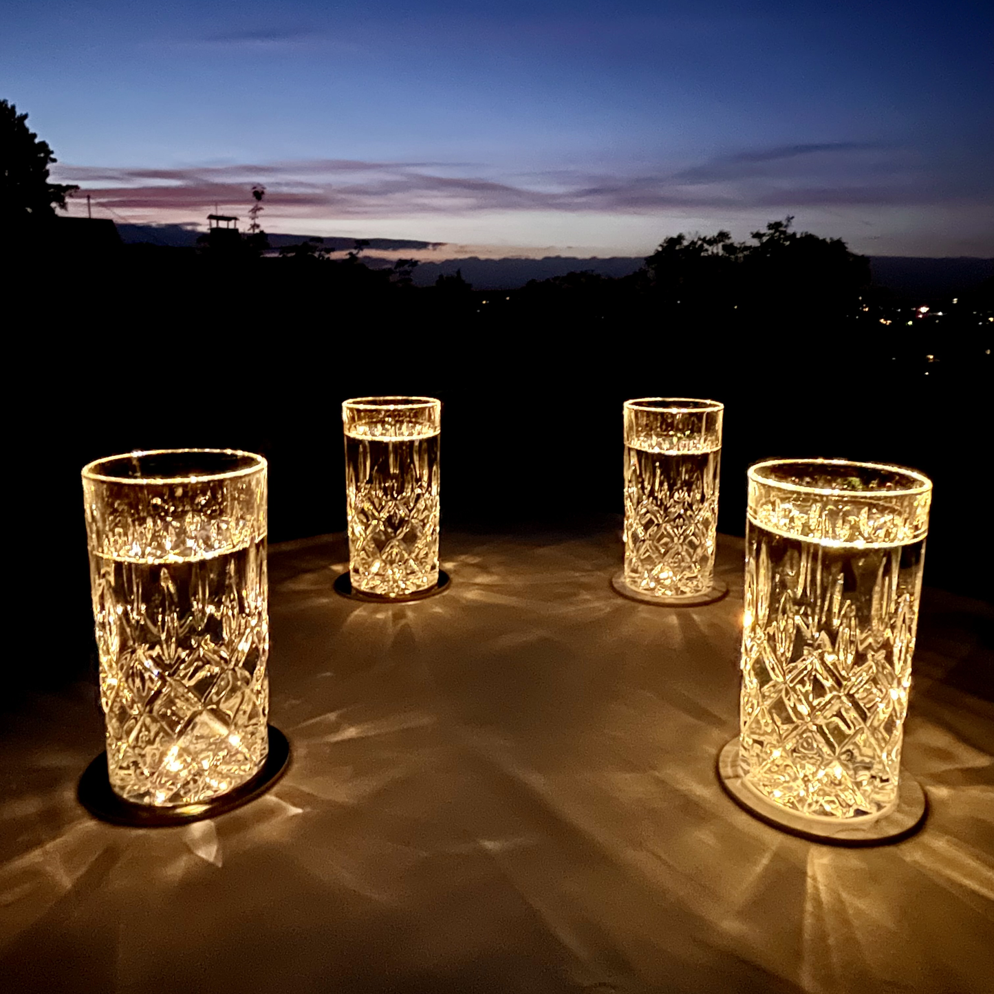 Luminous LED coasters with free spare batteries Pack of 6