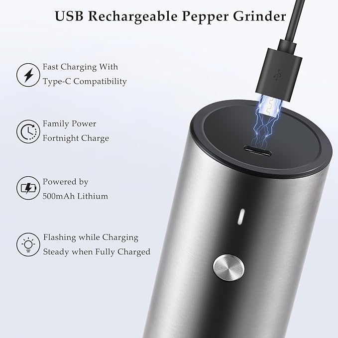 Electric Salt and Pepper Grinder Set