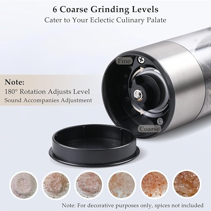 Electric Salt and Pepper Grinder Set