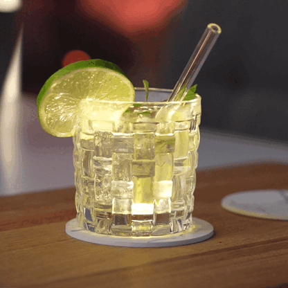 Luminous LED coasters with free spare batteries Pack of 6