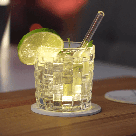 Luminous LED coasters with free spare batteries Pack of 6