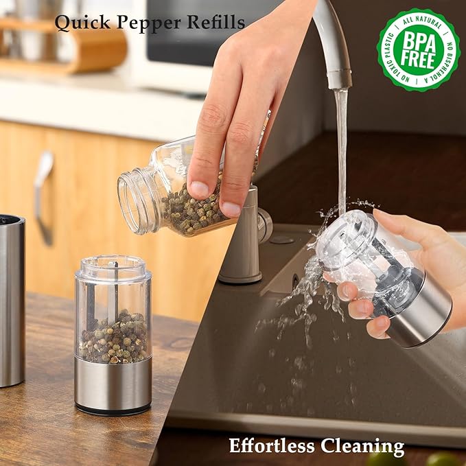 Electric Salt and Pepper Grinder Set